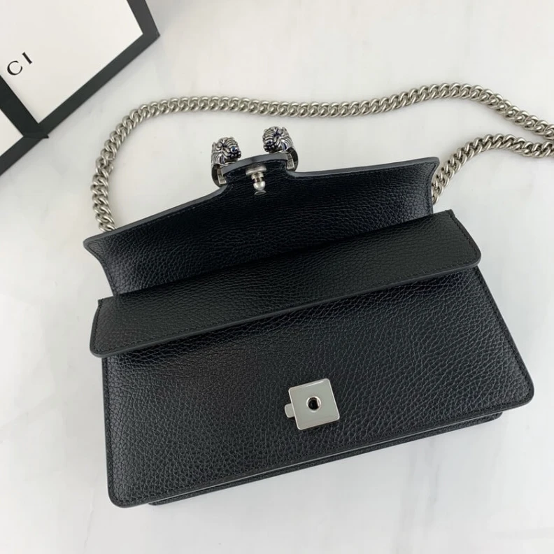 Replica bag Black lea Gucci Dionysus Small Shoulder Bag in Black Leather