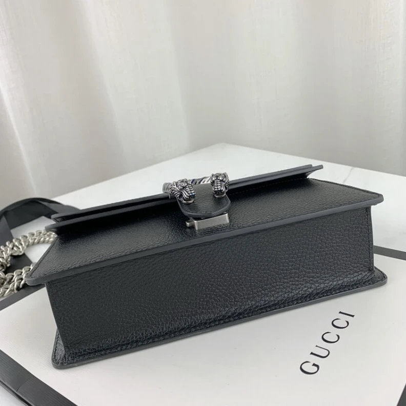 Replica bag Black lea Gucci Dionysus Small Shoulder Bag in Black Leather