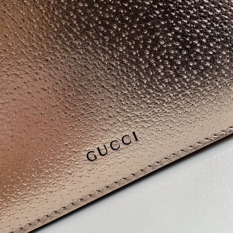 Replica bags lv Sliding c Gucci Dionysus Small Shoulder Bag in Rose Gold Lame Leather