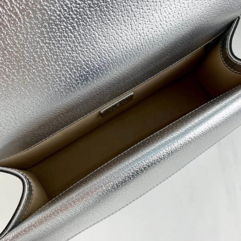 Louis vuitton locations Silver la Gucci Dionysus Small Shoulder Bag in Silver Lame Leather
