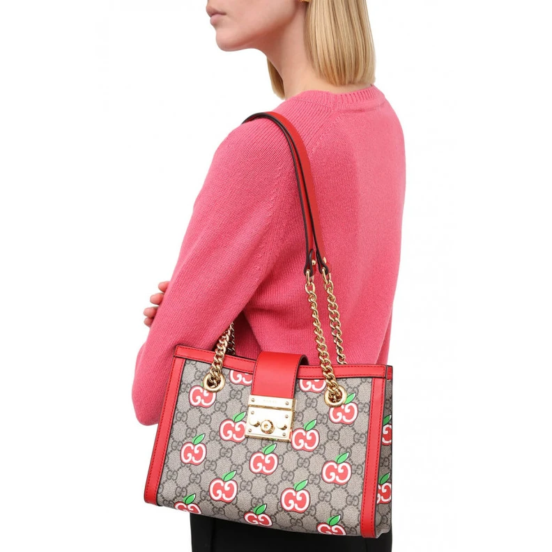 Kitlife ru Microfibe Gucci GG Apple Print Small Shoulder Bag
