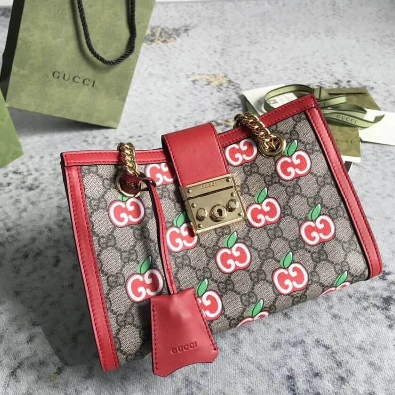 Kitlife ru Microfibe Gucci GG Apple Print Small Shoulder Bag