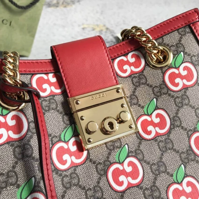 Kitlife ru Microfibe Gucci GG Apple Print Small Shoulder Bag