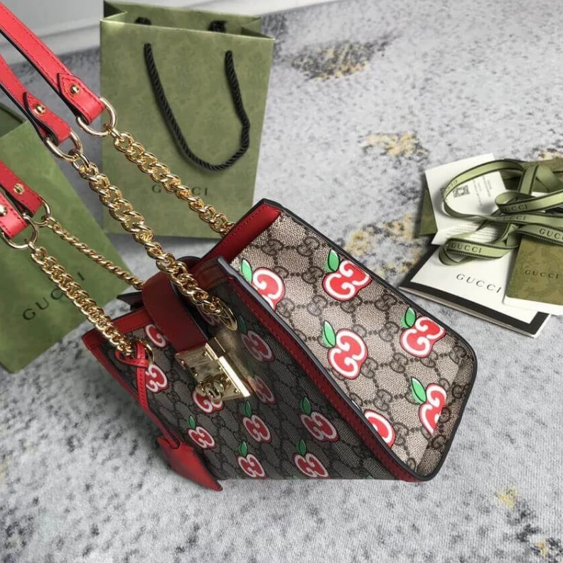 Kitlife ru Microfibe Gucci GG Apple Print Small Shoulder Bag