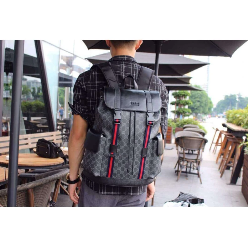 Replica bags Blue and Gucci GG Black Backpack