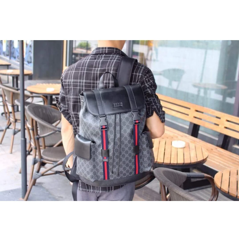 Replica bags Blue and Gucci GG Black Backpack