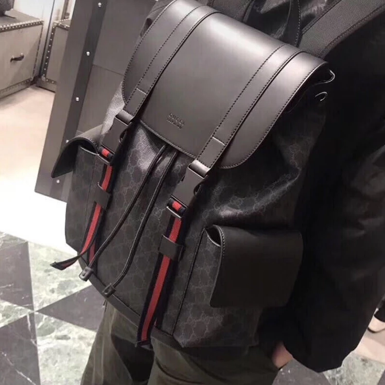 Replica bags Blue and Gucci GG Black Backpack