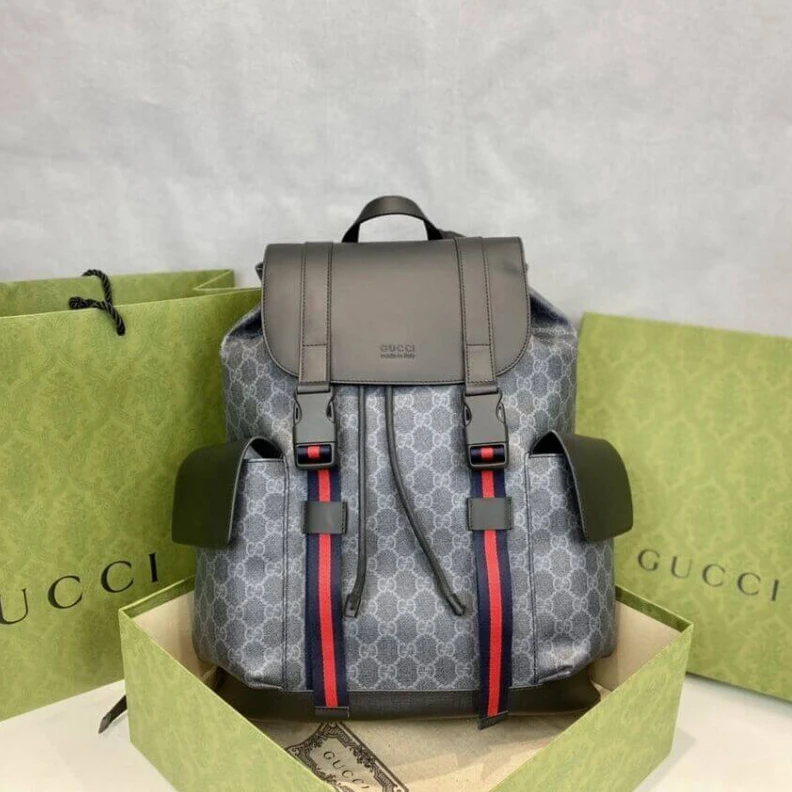 Replica bags Blue and Gucci GG Black Backpack