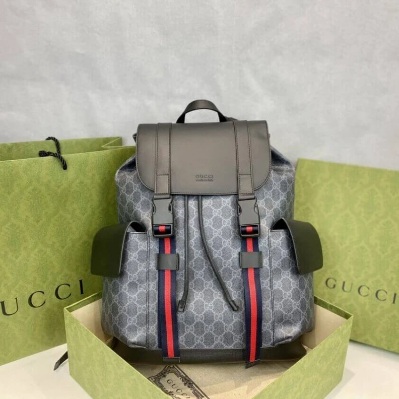 Replica bags Blue and Gucci GG Black Backpack