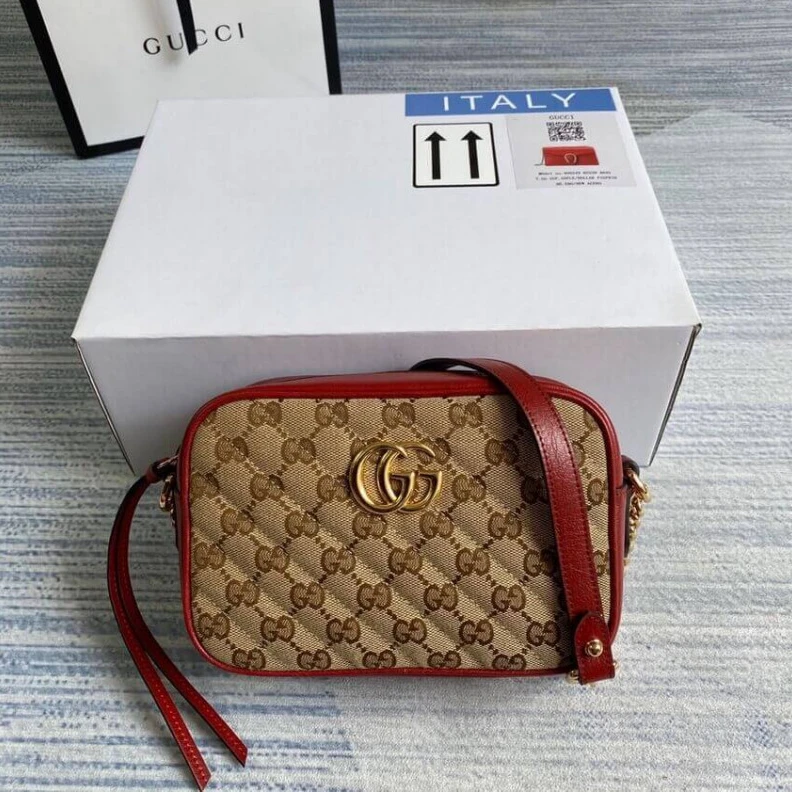 Interior Gucci GG Canvas Matelasse Mini Bag Red