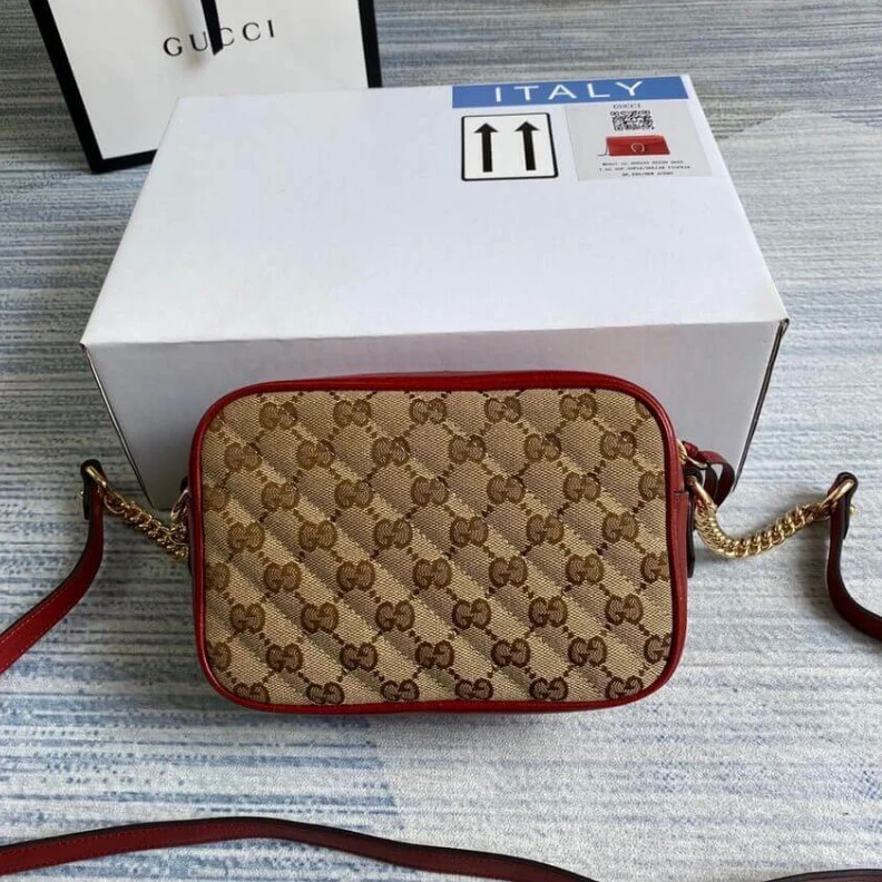 Replica bags Interior Gucci GG Canvas Matelasse Mini Bag Red