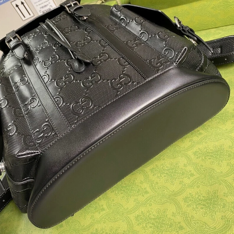 Louis vuitton locations Top handl Gucci GG Embossed Backpack Black