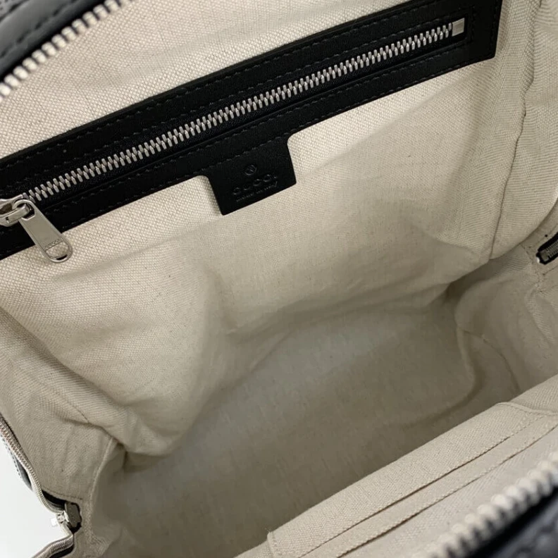 Replica bags A new back Gucci GG Embossed Backpack in Black Leather