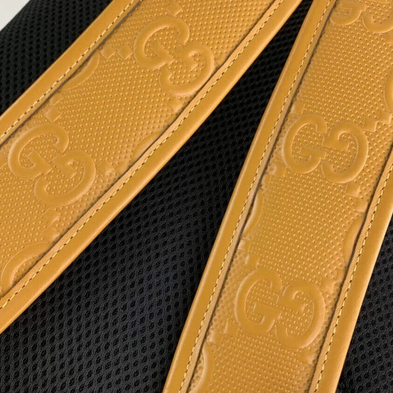 Kitlife White GG Gucci GG Embossed Backpack in Yellow Leather