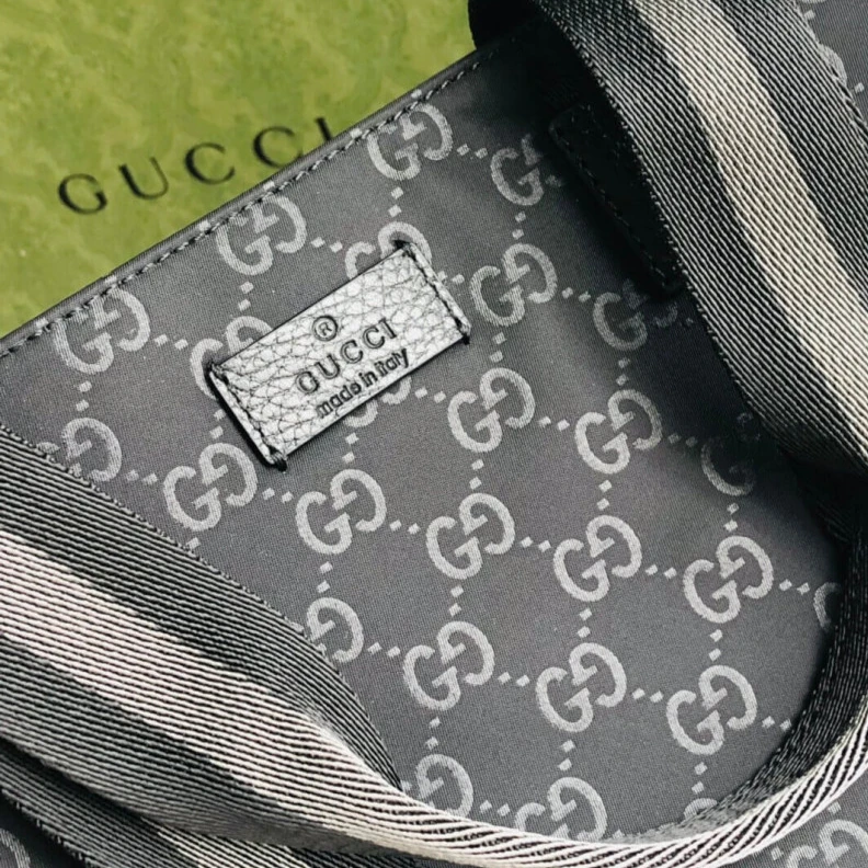 Replica bags lv Original Gucci GG Guccissima Black Nylon Tote Bag 449176