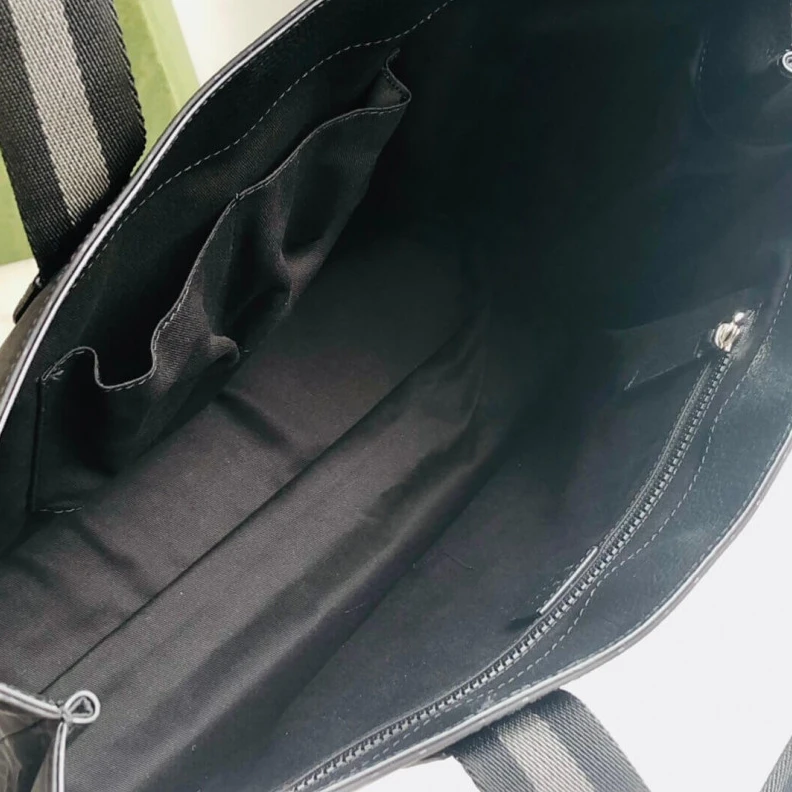 Replica bags lv Original Gucci GG Guccissima Black Nylon Tote Bag 449176