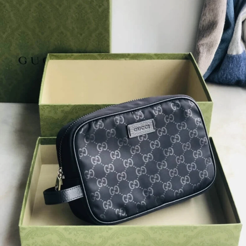 Replica bags lv Zip Aroun Gucci GG Guccissima Nylon Toiletry Bag