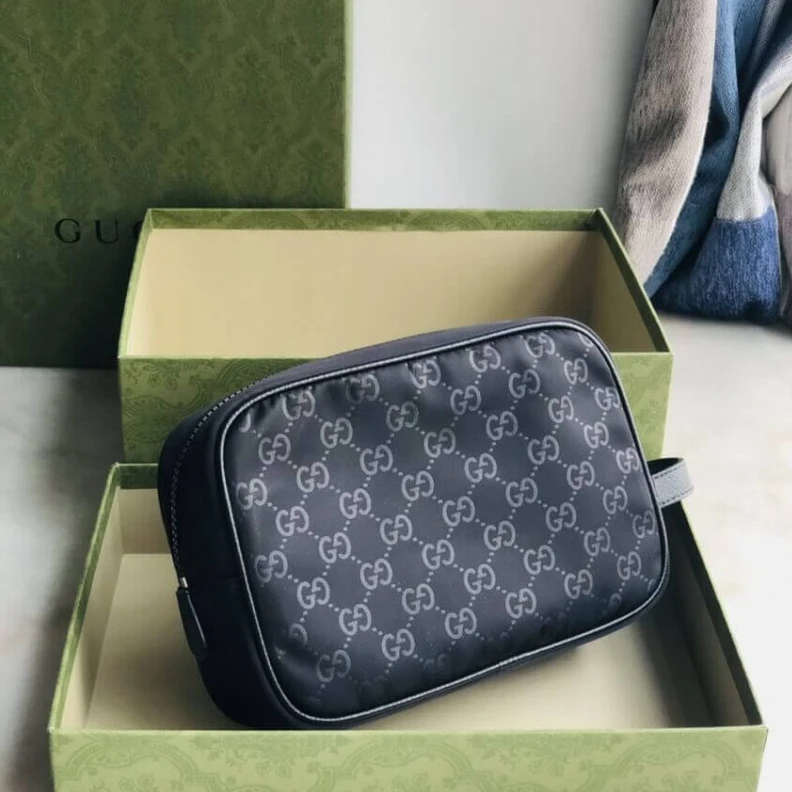 Replica bags lv Zip Aroun Gucci GG Guccissima Nylon Toiletry Bag