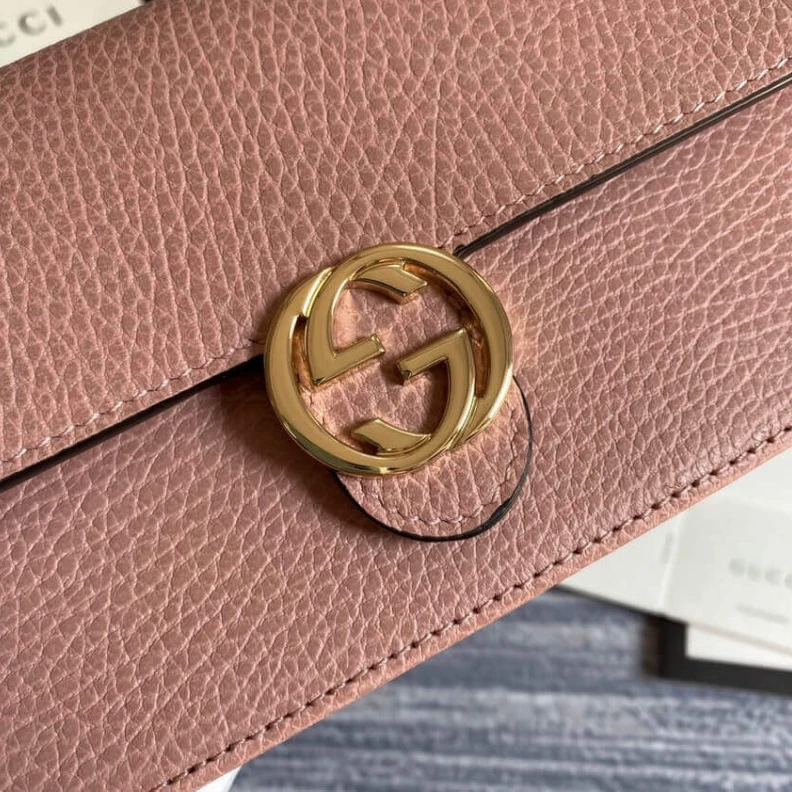 Louis vuitton locations Full Inte Gucci GG Interlocking Wallet On Chain Pink