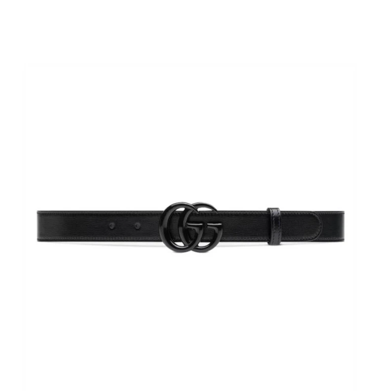 Buckle: 2 Gucci GG Marmont 30mm Thin Belt Black