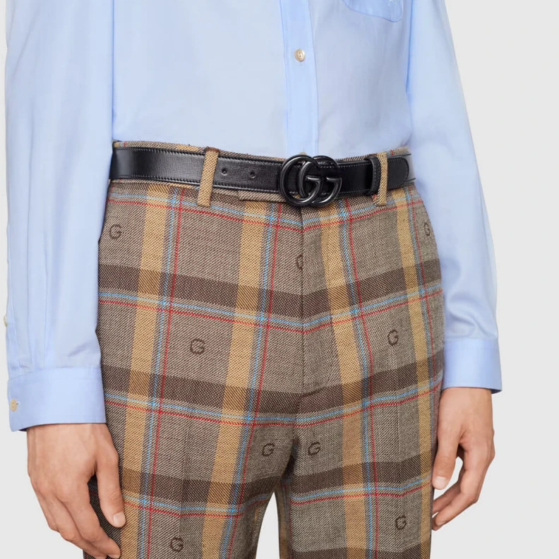Top lv Buckle: 2 Gucci GG Marmont 30mm Thin Belt Black