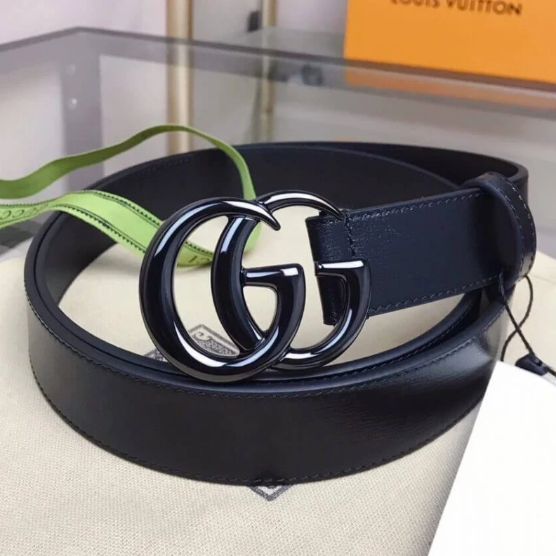 Top lv Buckle: 2 Gucci GG Marmont 30mm Thin Belt Black