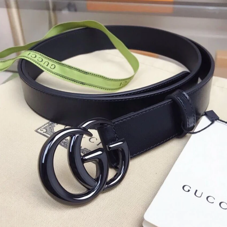 Top lv Buckle: 2 Gucci GG Marmont 30mm Thin Belt Black