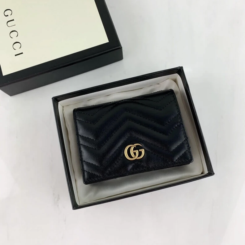Replica bags lv The GG Mar Gucci GG Marmont Card Case Wallet
