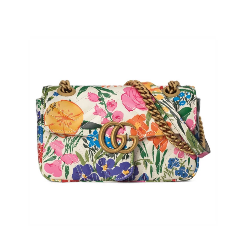 Antique g Gucci GG Marmont Ken Scott Print Mini Shoulder Bag