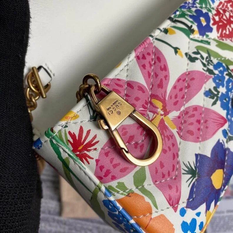 Replica bag Attached Gucci GG Marmont Ken Scott Print Super Mini Bag
