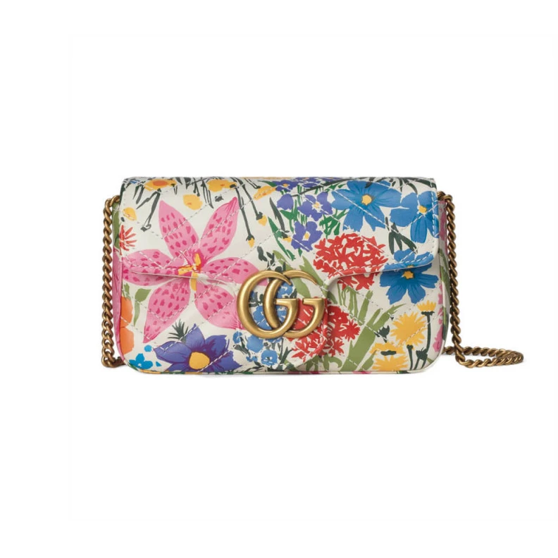 Attached Gucci GG Marmont Ken Scott Print Super Mini Bag
