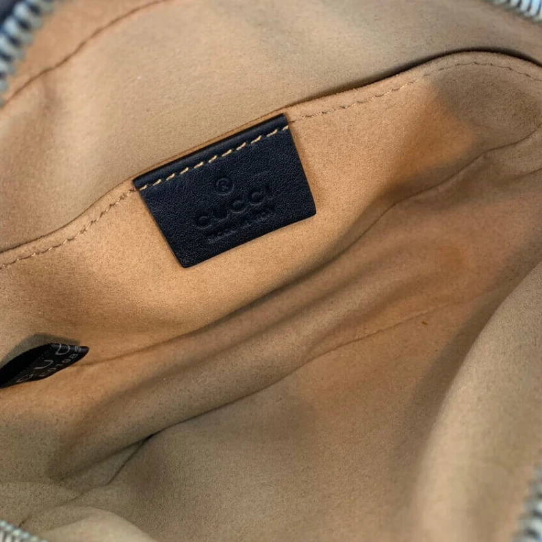 Top lv Adjustabl Gucci GG Marmont Matelasse Leather Belt Bag Black