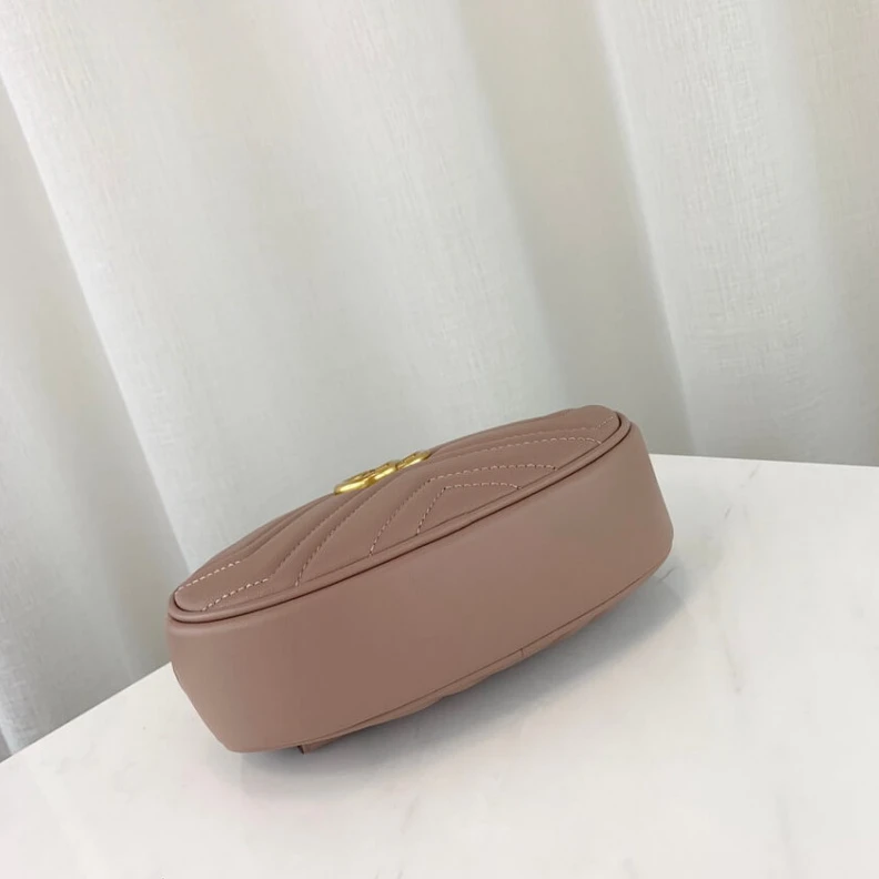 Kitlife Can be wo Gucci GG Marmont Matelasse Leather Belt Bag Nude Pink