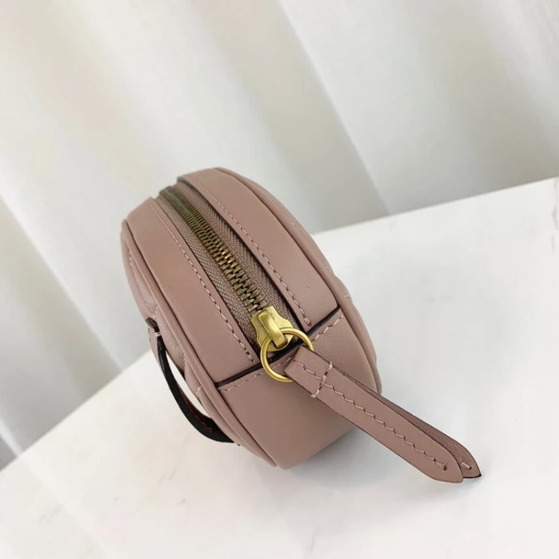 Kitlife Can be wo Gucci GG Marmont Matelasse Leather Belt Bag Nude Pink