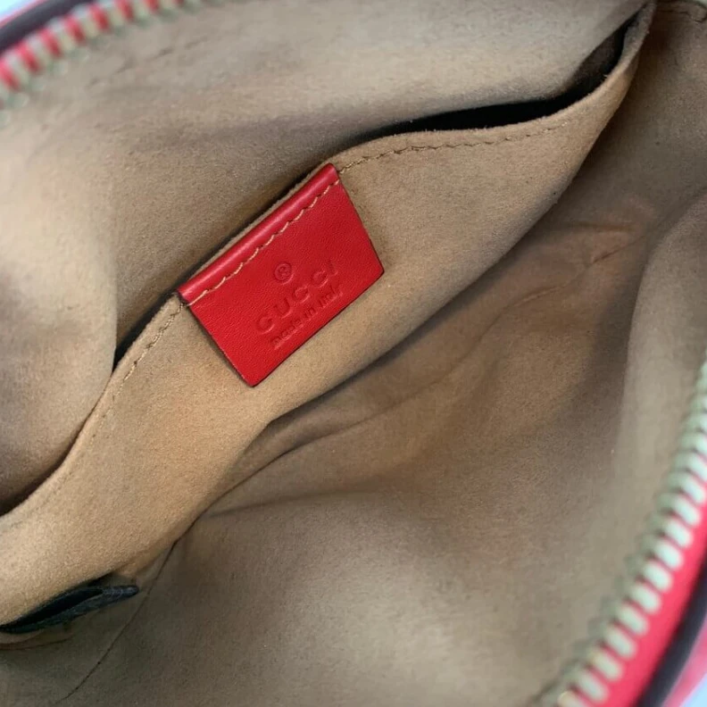 Top lv Adjustabl Gucci GG Marmont Matelasse Leather Belt Bag Red