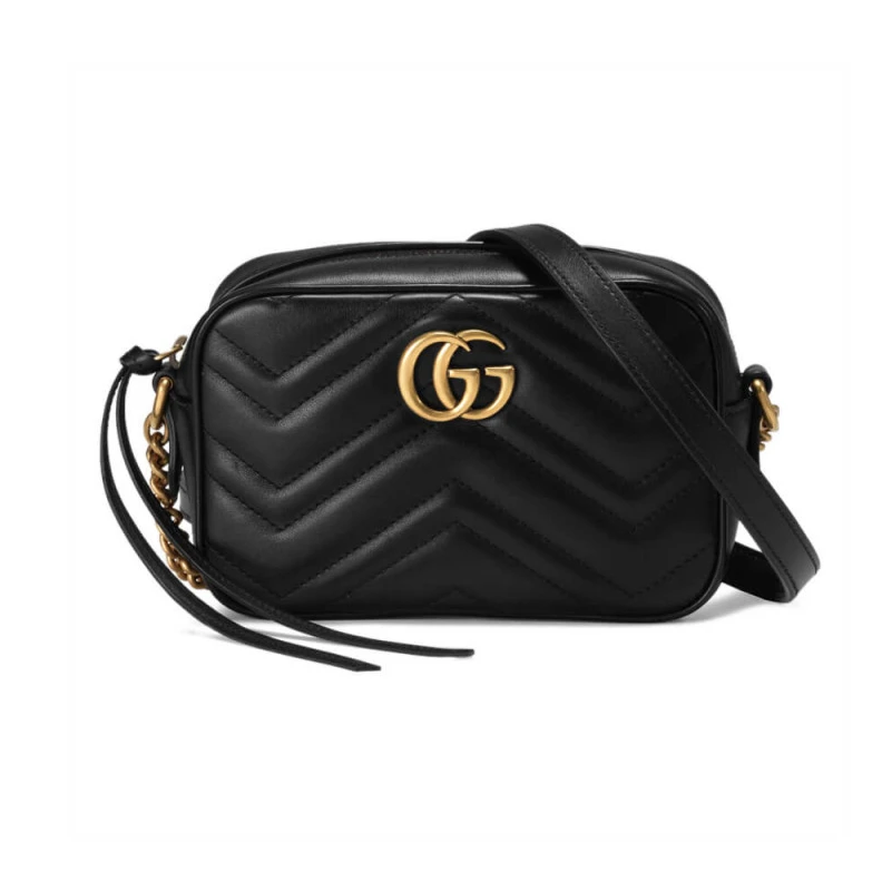 Zip top c Gucci GG Marmont Matelasse Mini Bag Black