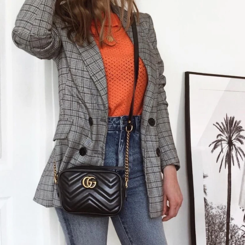 Kitlife ru Zip top c Gucci GG Marmont Matelasse Mini Bag Black