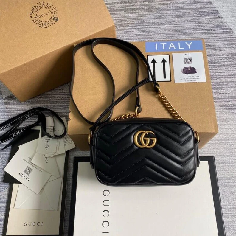 Kitlife ru Zip top c Gucci GG Marmont Matelasse Mini Bag Black