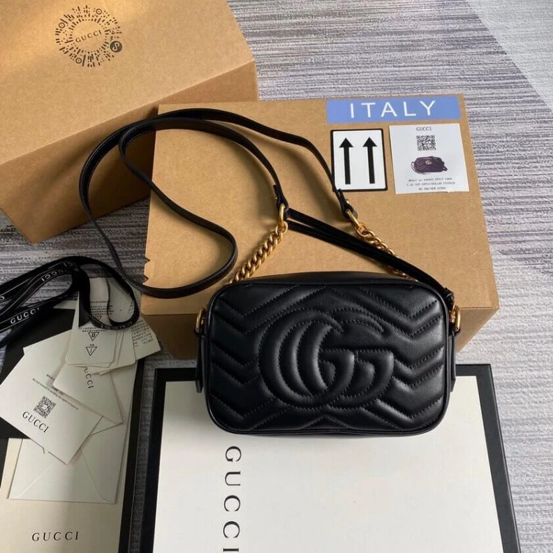 Kitlife ru Zip top c Gucci GG Marmont Matelasse Mini Bag Black