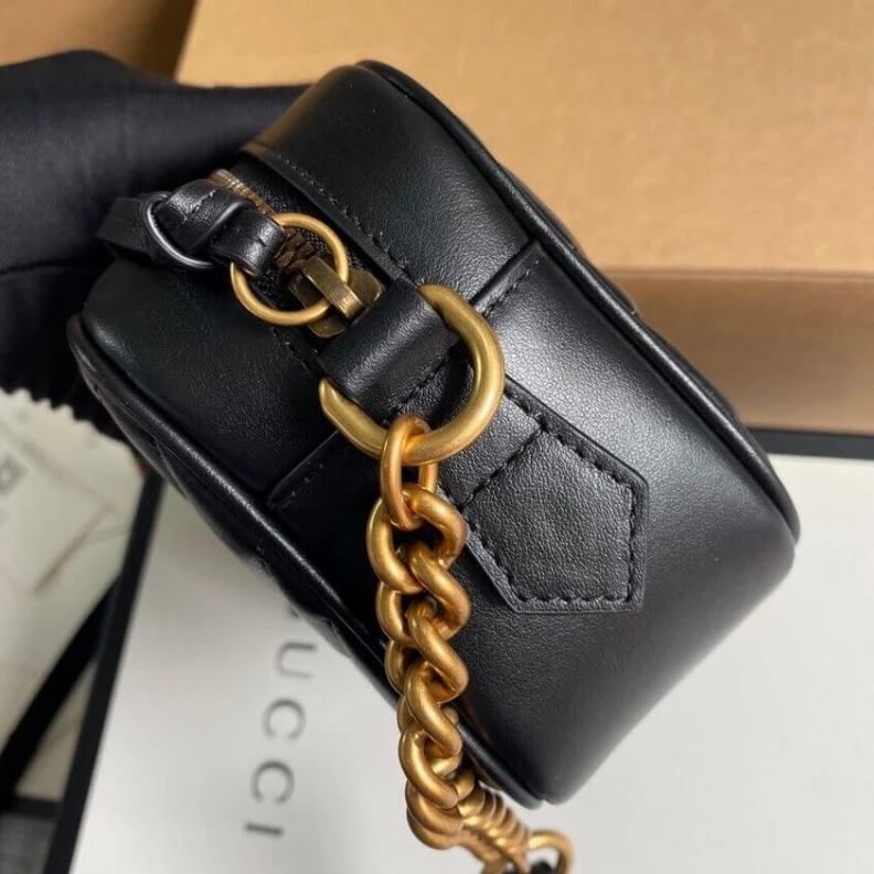 Kitlife ru Zip top c Gucci GG Marmont Matelasse Mini Bag Black