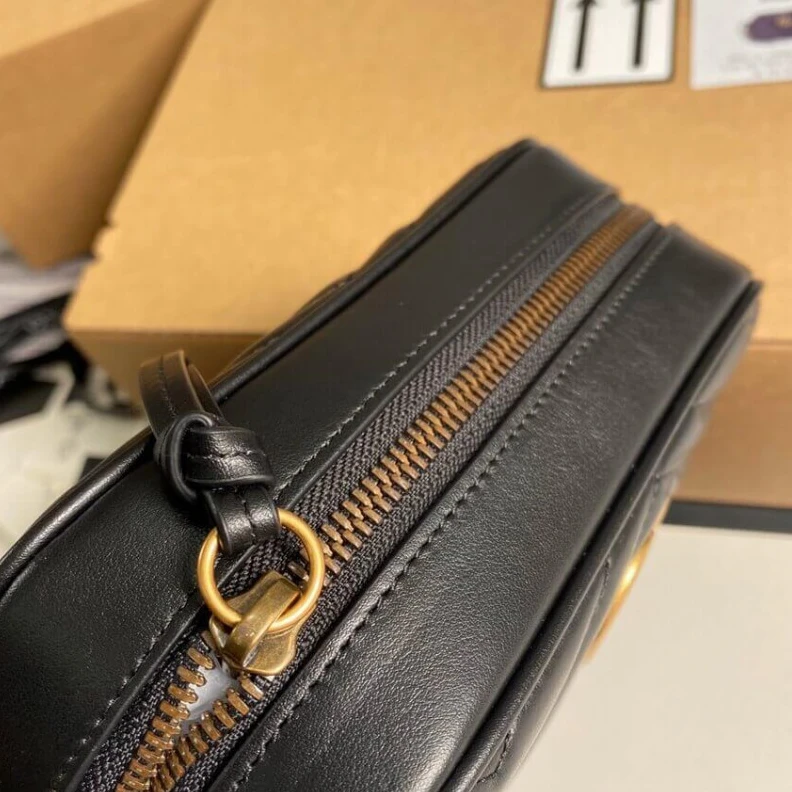 Kitlife ru Zip top c Gucci GG Marmont Matelasse Mini Bag Black