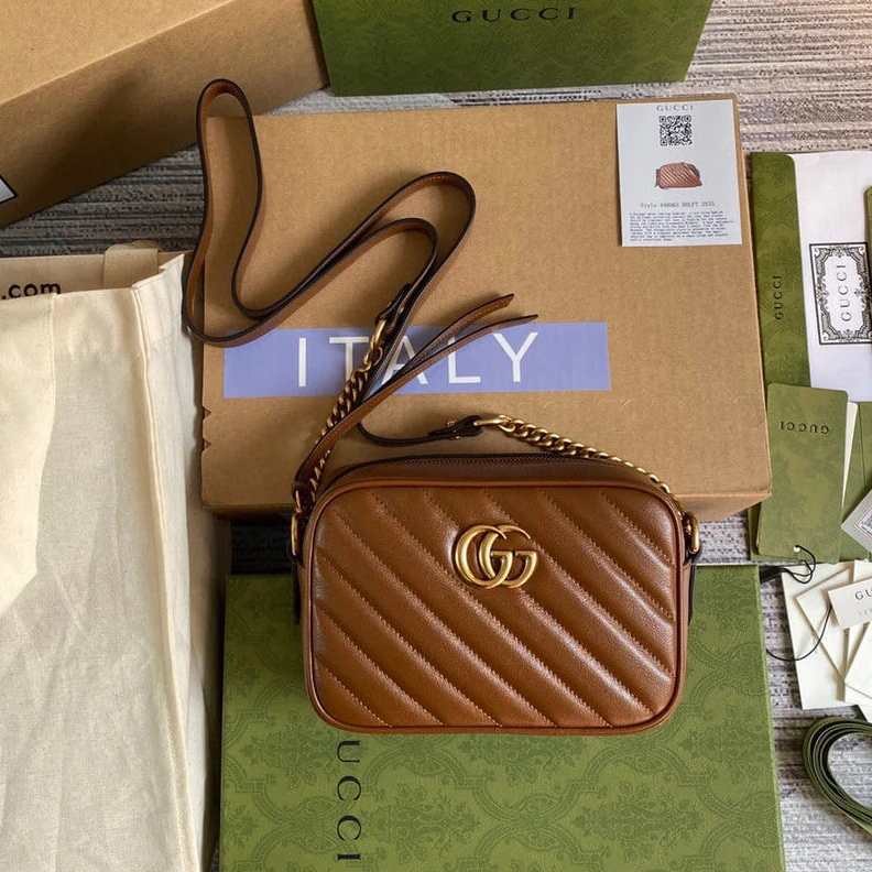 Gucci GG Marmont Matelasse Mini Bag Brown