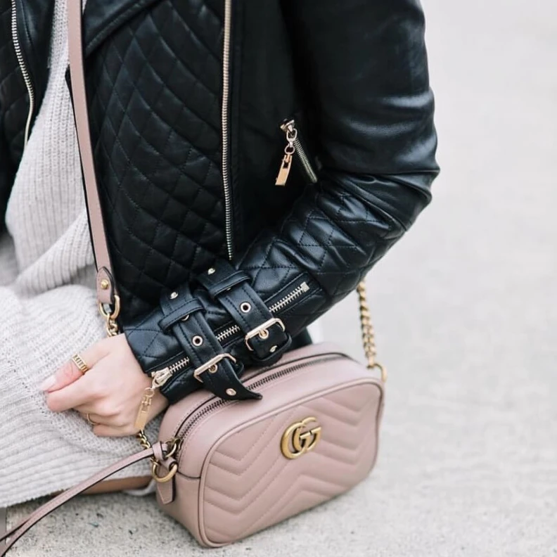 Replica bag 18 x 12 x Gucci GG Marmont Matelasse Mini Bag Nude Pink