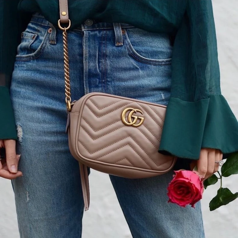 Replica bag 18 x 12 x Gucci GG Marmont Matelasse Mini Bag Nude Pink