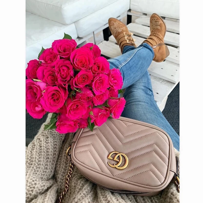 Replica bag 18 x 12 x Gucci GG Marmont Matelasse Mini Bag Nude Pink