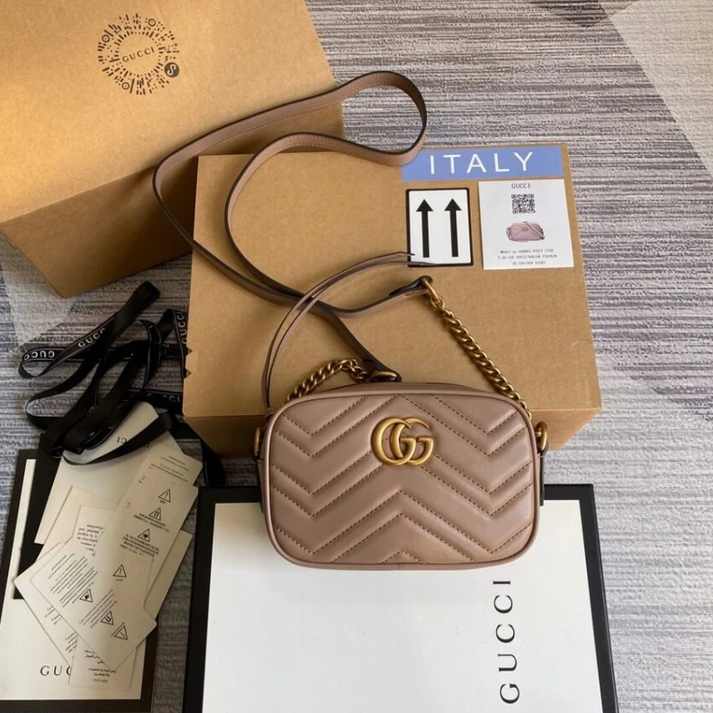 Replica bag 18 x 12 x Gucci GG Marmont Matelasse Mini Bag Nude Pink