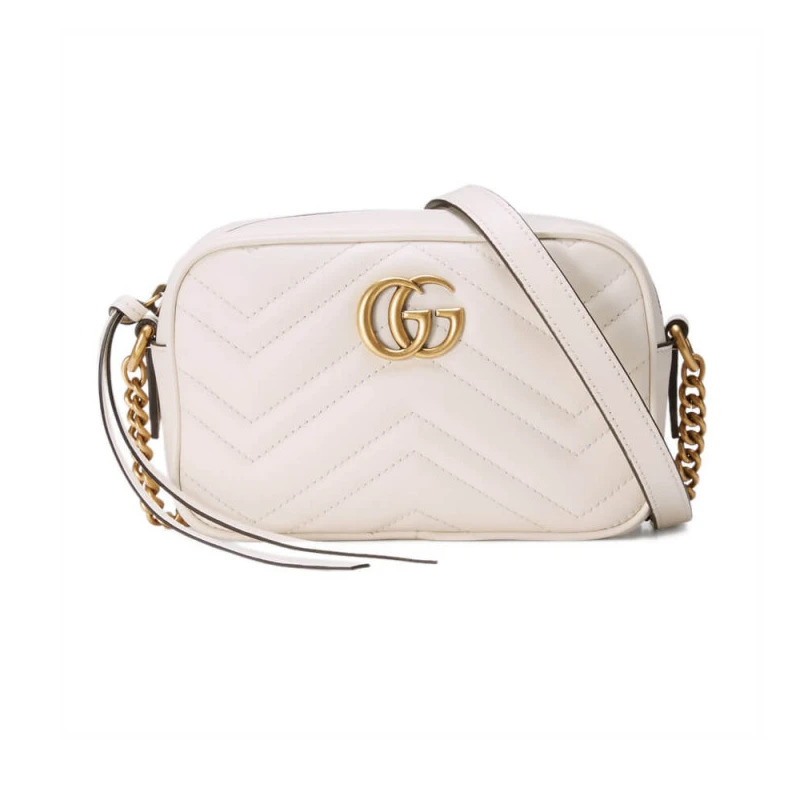 Chain sho Gucci GG Marmont Matelasse Mini Bag White