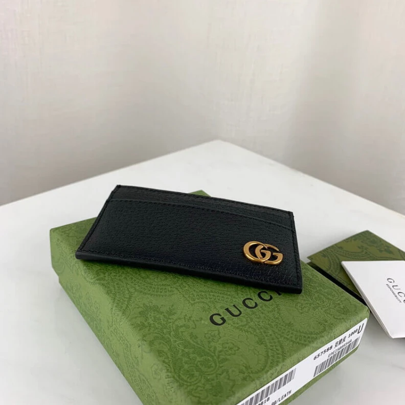 Louis vuitton locations Black met Gucci GG Marmont Metal-Free Tanned Leather Card Case