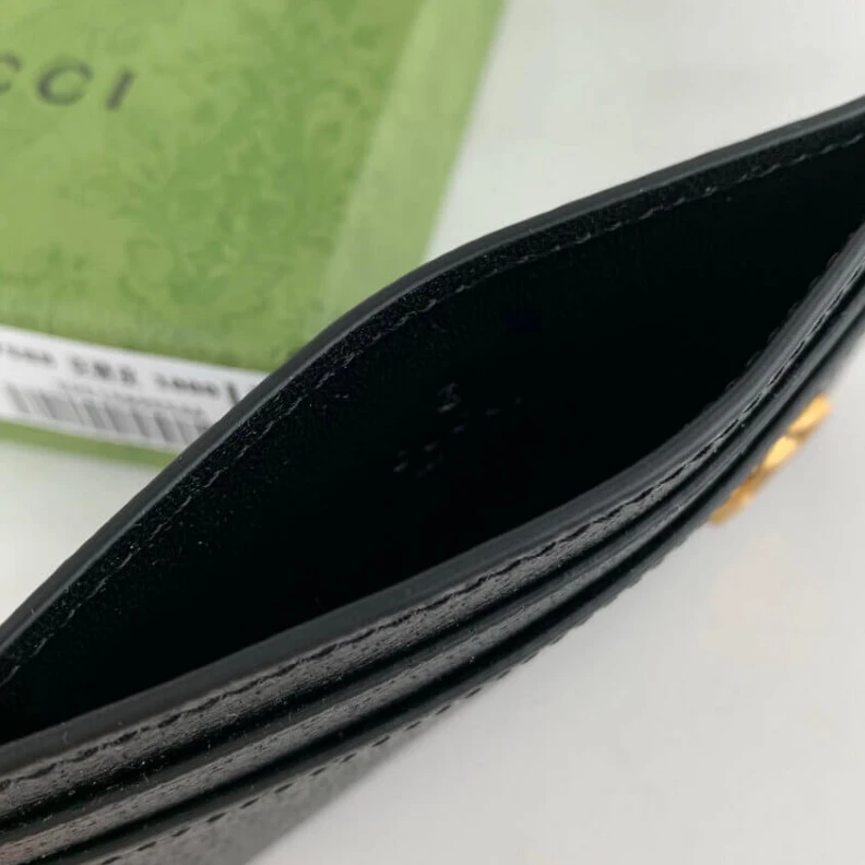 Louis vuitton locations Black met Gucci GG Marmont Metal-Free Tanned Leather Card Case