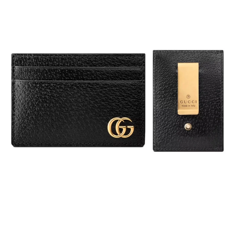 Black met Gucci GG Marmont Metal-Free Tanned Leather Money Clip